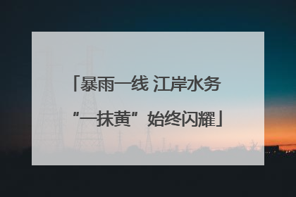 暴雨一线 江岸水务“一抹黄”始终闪耀