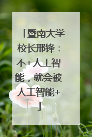 暨南大学校长邢锋：不+人工智能，就会被人工智能+