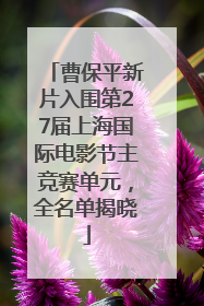 曹保平新片入围第27届上海国际电影节主竞赛单元，全名单揭晓