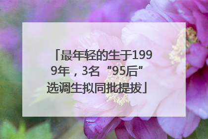 最年轻的生于1999年，3名“95后”选调生拟同批提拔