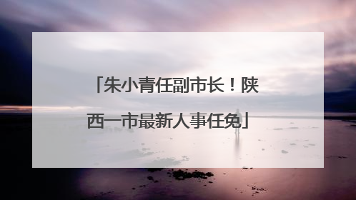 朱小青任副市长！陕西一市最新人事任免