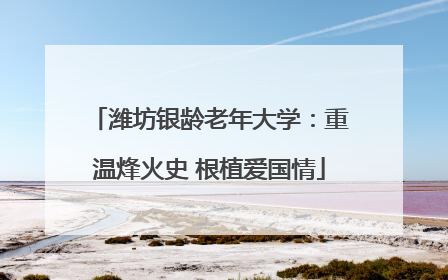 潍坊银龄老年大学：重温烽火史 根植爱国情