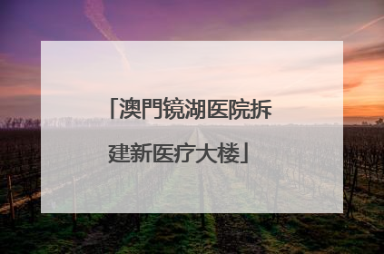 澳門镜湖医院拆建新医疗大楼