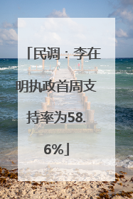 民调：李在明执政首周支持率为58.6%