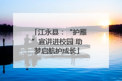 江永县：“护雁”宣讲进校园 助梦启航护成长