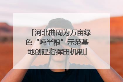 河北曲周为万亩绿色“吨半粮”示范基地创建指挥田机制