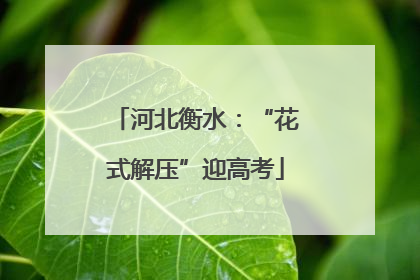 河北衡水：“花式解压”迎高考
