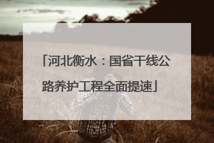 河北衡水：国省干线公路养护工程全面提速