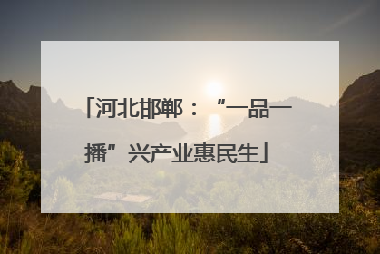 河北邯郸：“一品一播”兴产业惠民生