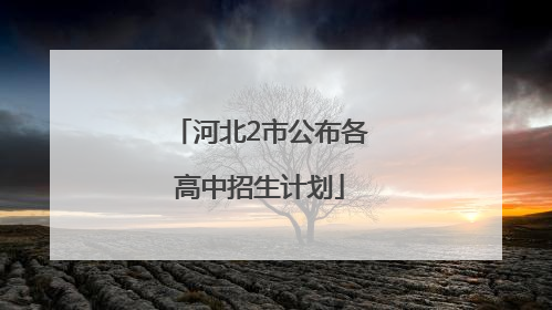 河北2市公布各高中招生计划