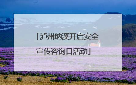 泸州纳溪开启安全宣传咨询日活动