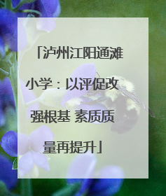 泸州江阳通滩小学：以评促改强根基 素质质量再提升