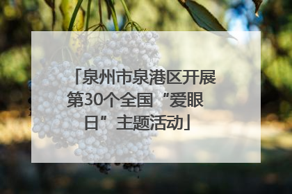 泉州市泉港区开展第30个全国“爱眼日”主题活动