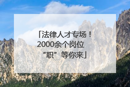 法律人才专场！2000余个岗位“职”等你来