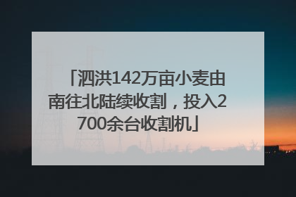泗洪142万亩小麦由南往北陆续收割，投入2700余台收割机