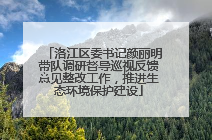 洛江区委书记颜丽明带队调研督导巡视反馈意见整改工作，推进生态环境保护建设