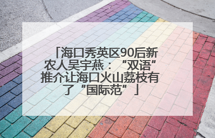 海口秀英区90后新农人吴宇燕：“双语”推介让海口火山荔枝有了“国际范”