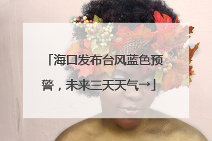 海口发布台风蓝色预警，未来三天天气→