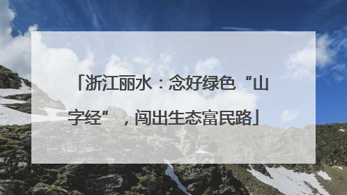 浙江丽水：念好绿色“山字经”，闯出生态富民路