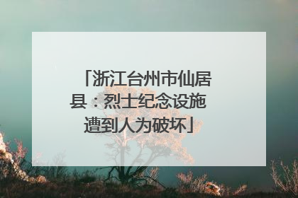 浙江台州市仙居县：烈士纪念设施遭到人为破坏