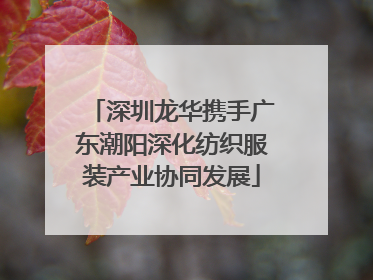 深圳龙华携手广东潮阳深化纺织服装产业协同发展