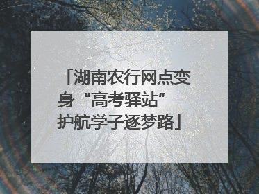 湖南农行网点变身“高考驿站” 护航学子逐梦路