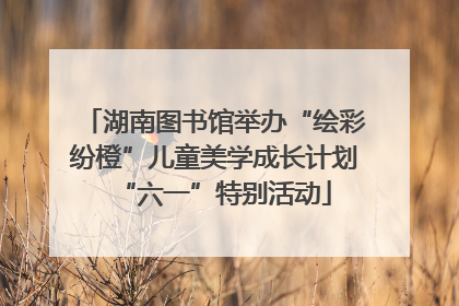 湖南图书馆举办“绘彩纷橙”儿童美学成长计划“六一”特别活动