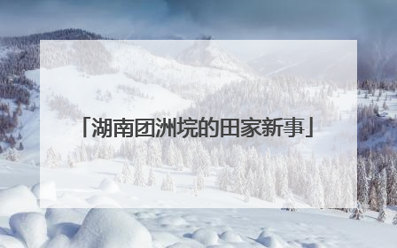 湖南团洲垸的田家新事