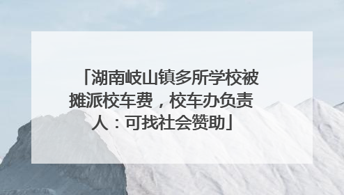 湖南岐山镇多所学校被摊派校车费，校车办负责人：可找社会赞助