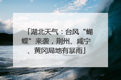 湖北天气：台风“蝴蝶”来袭，荆州、咸宁、黄冈局地有暴雨