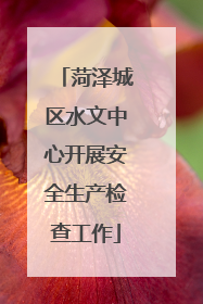 菏泽城区水文中心开展安全生产检查工作