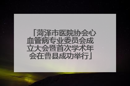 菏泽市医院协会心血管病专业委员会成立大会暨首次学术年会在曹县成功举行