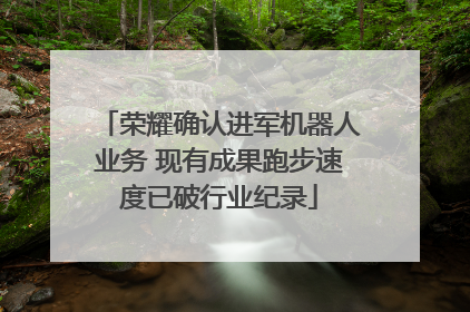 荣耀确认进军机器人业务 现有成果跑步速度已破行业纪录