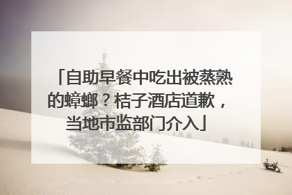 自助早餐中吃出被蒸熟的蟑螂？桔子酒店道歉，当地市监部门介入