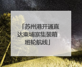 苏州港开通直达柬埔寨集装箱班轮航线