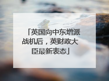 英国向中东增派战机后，英财政大臣最新表态
