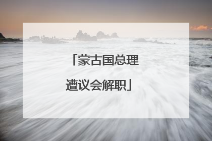 蒙古国总理遭议会解职