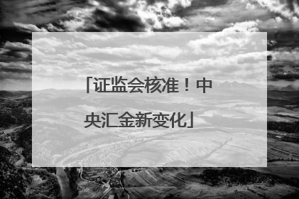 证监会核准！中央汇金新变化