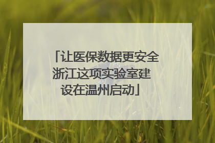 让医保数据更安全 浙江这项实验室建设在温州启动
