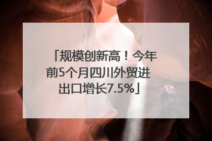 规模创新高！今年前5个月四川外贸进出口增长7.5%