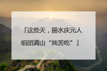 这些天，丽水庆元人组团满山“找苦吃”
