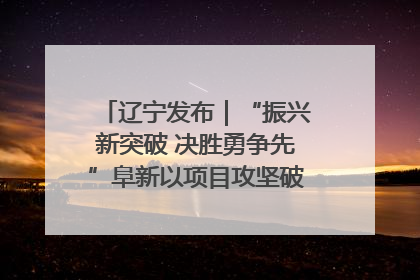 辽宁发布｜“振兴新突破 决胜勇争先”阜新以项目攻坚破解发展瓶颈 经济发展实现良好开局