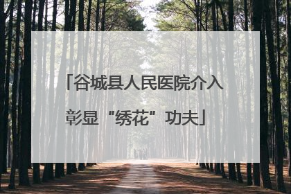 谷城县人民医院介入彰显“绣花”功夫
