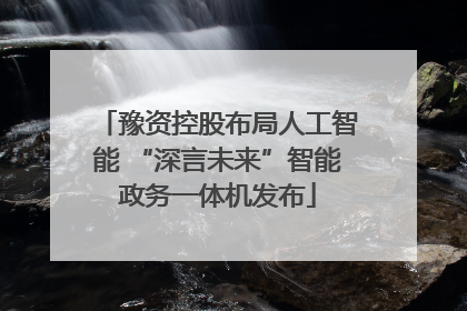 豫资控股布局人工智能 “深言未来”智能政务一体机发布