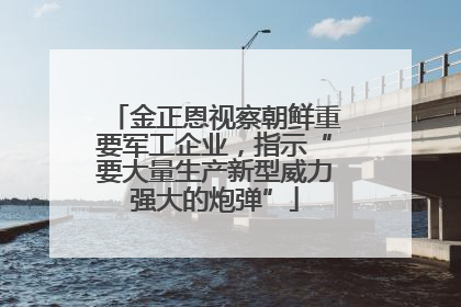 金正恩视察朝鲜重要军工企业，指示“要大量生产新型威力强大的炮弹”