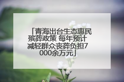 青海出台生态惠民殡葬政策 每年预计减轻群众丧葬负担7000余万元