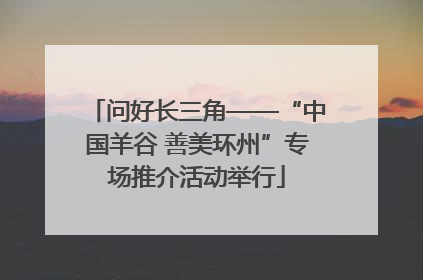 问好长三角——“中国羊谷 善美环州”专场推介活动举行