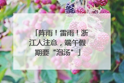 阵雨！雷雨！浙江人注意，端午假期要“泡汤”