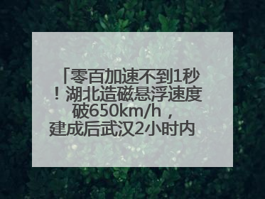 零百加速不到1秒！湖北造磁悬浮速度破650km/h，建成后武汉2小时内可抵达广州