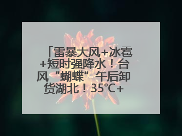 雷暴大风+冰雹+短时强降水！台风“蝴蝶”午后卸货湖北！35℃+又火速上线